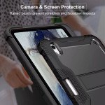 Wholesale Heavy Duty Full Body Shockproof Protection Kickstand Hybrid Tablet Case Cover for Apple iPad Air 11 (2024) / Air 4 / Air 5 (Black)