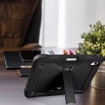 Wholesale Heavy Duty Full Body Shockproof Protection Kickstand Hybrid Tablet Case Cover for Apple iPad Air 11 (2024) / Air 4 / Air 5 (Black)