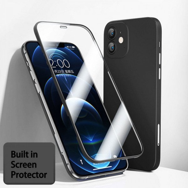 Wholesale Ultra Slim Tempered Glass Full Body Screen Protector Protection Phone Cover Case for Apple iPhone 13 Pro Max (Black)