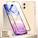 Wholesale Ultra Slim Tempered Glass Full Body Screen Protector Protection Phone Cover Case for Apple iPhone 12 6.1 (Gold)