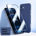 Wholesale Ultra Slim Tempered Glass Full Body Screen Protector Protection Phone Cover Case for Apple iPhone 12 6.1 (Blue)