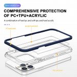 Wholesale Strong Crystal Clear Slim Hard Bumper Protective Case for Apple iPhone 13 [6.1] (Navy Blue)