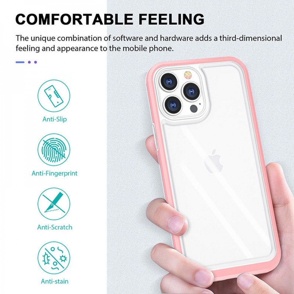 for iPhone 13 Pro Crystal Clear Case, Multicolor Protective Shockproof  Bumpers [Not Yellowing] Anti-Scratch Transparent Slim Hard PC Back Soft TPU