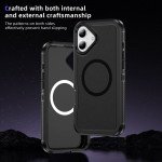 Wholesale Heavy Duty Rugged Guardian Defender Armor Protection Magsafe Case for Apple iPhone 16 (Black)