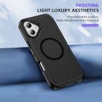 Wholesale Heavy Duty Rugged Guardian Defender Armor Protection Magsafe Case for Apple iPhone 16 (Black)