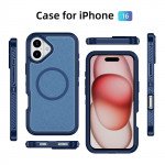 Wholesale Heavy Duty Rugged Guardian Defender Armor Protection Magsafe Case for Apple iPhone 16 (Blue)