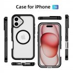 Wholesale Heavy Duty Rugged Guardian Defender Armor Protection Magsafe Case for Apple iPhone 16 (Clear)