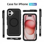 Wholesale Heavy Duty Rugged Guardian Defender Armor Protection Magsafe Case for Apple iPhone 16 Plus (Black)