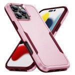 Wholesale Heavy Duty Strong Armor Hybrid Trailblazer Case Cover for Apple iPhone 16 Pro Max (Pink)