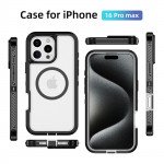 Wholesale Heavy Duty Rugged Guardian Defender Armor Protection Magsafe Case for Apple iPhone 16 Pro Max (Clear)