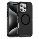 Wholesale Heavy Duty Rugged Guardian Defender Armor Protection Magsafe Case for Apple iPhone 16 Pro (Black)