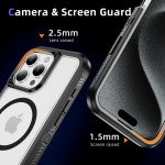 Wholesale Heavy Duty Rugged Guardian Defender Armor Protection Magsafe Case for Apple iPhone 16 Pro (Clear)
