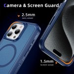 Wholesale Heavy Duty Rugged Guardian Defender Armor Protection Magsafe Case for Apple iPhone 16 Pro (Blue)