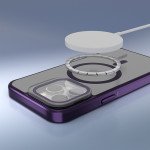 Wholesale Magnetic Magsafe Technology with Tempered Glass Lens Cover Kickstand Cover Case for Apple iPhone 15 Pro Max (Black)