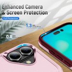 Wholesale Heavy Duty Strong Armor Hybrid Trailblazer Case Cover for Apple iPhone 16 (Pink)
