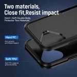 Wholesale Heavy Duty Strong Armor Hybrid Trailblazer Case Cover for Apple iPhone 16 Plus (Black)