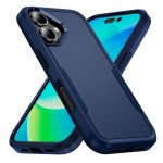 Wholesale Heavy Duty Strong Armor Hybrid Trailblazer Case Cover for Apple iPhone 16 Plus (Navy Blue)
