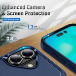 Wholesale Heavy Duty Strong Armor Hybrid Trailblazer Case Cover for Apple iPhone 16 Plus (Navy Blue)