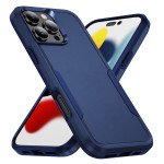 Wholesale Heavy Duty Strong Armor Hybrid Trailblazer Case Cover for Apple iPhone 16 Pro (Navy Blue)