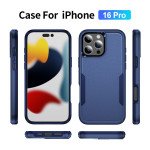 Wholesale Heavy Duty Strong Armor Hybrid Trailblazer Case Cover for Apple iPhone 16 Pro (Navy Blue)