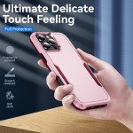 Wholesale Heavy Duty Strong Armor Hybrid Trailblazer Case Cover for Apple iPhone 16 Pro (Pink)