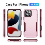 Wholesale Heavy Duty Strong Armor Hybrid Trailblazer Case Cover for Apple iPhone 16 Pro (Pink)