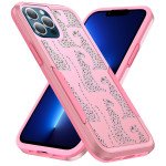 Design Fashion Heavy Duty Strong Armor Hybrid Picture Printed Case Cover for Apple iPhone 13 Pro Max (Pink Leopard)