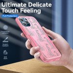 Wholesale Design Fashion Heavy Duty Strong Armor Hybrid Picture Printed Case Cover for Apple iPhone 13 Pro (Pink Leopard)