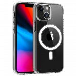 Transparent Clear Pro MAGNETIC Magsafe Circle Case for Apple iPhone 13 [6.1] (Clear)