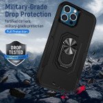 Wholesale Heavy Duty Strong Armor Ring Stand Grip Hybrid Trailblazer Case Cover for Apple iPhone 13 Pro Max (Navy Blue)