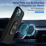 Wholesale Heavy Duty Strong Armor Ring Stand Grip Hybrid Trailblazer Case Cover for Apple iPhone 13 Pro Max (Black)