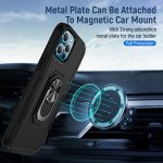 Wholesale Heavy Duty Strong Armor Ring Stand Grip Hybrid Trailblazer Case Cover for Apple iPhone 13 Pro (Black)