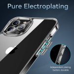 Wholesale Crystal Clear Transparent Chrome Button Shockproof Bumper Protection Case for Apple iPhone 13 Pro (Clear)