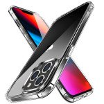 Crystal Clear Transparent Chrome Button Shockproof Bumper Protection Case for Apple iPhone 13 Pro (Clear)