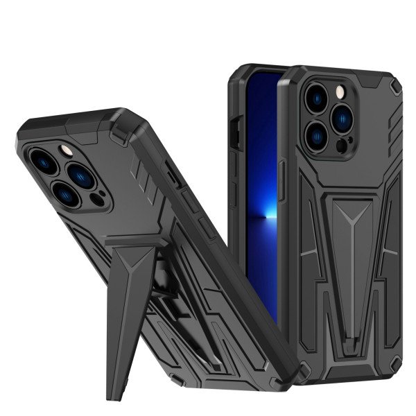 Wholesale Military Grade Armor Protection Shockproof Hard Kickstand Case for Apple iPhone 13 Pro (Black)