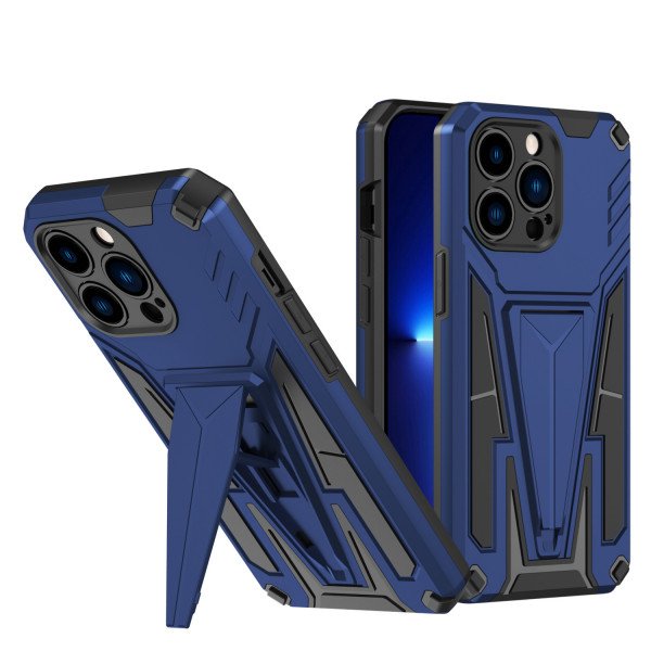 Wholesale Military Grade Armor Protection Shockproof Hard Kickstand Case for Apple iPhone 13 Pro (Navy Blue)