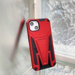 Wholesale Military Grade Armor Protection Shockproof Hard Kickstand Case for Apple iPhone 13 [6.1] (Red)