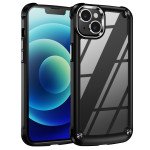 Strong Clear Armor Plate Slim Edge Bumper Protective Case for iPhone 14 [6.1] / 16e (Black)