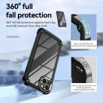 Wholesale Strong Clear Armor Plate Slim Edge Bumper Protective Case for iPhone 14 [6.1] (Black)