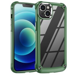 Strong Clear Armor Plate Slim Edge Bumper Protective Case for iPhone 14 Plus [6.7] (Green)