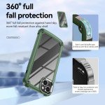 Wholesale Strong Clear Armor Plate Slim Edge Bumper Protective Case for iPhone 14 [6.1] (Green)