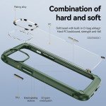 Wholesale Strong Clear Armor Plate Slim Edge Bumper Protective Case for iPhone 14 [6.1] (Green)