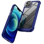 Wholesale Strong Clear Armor Plate Slim Edge Bumper Protective Case for iPhone 14 [6.1] / 16e (Navy Blue)