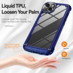 Wholesale Strong Clear Armor Plate Slim Edge Bumper Protective Case for iPhone 14 [6.1] (Navy Blue)