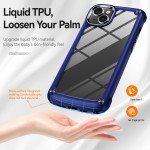Wholesale Strong Clear Armor Plate Slim Edge Bumper Protective Case for iPhone 14 [6.1] / 16e (Navy Blue)