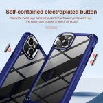 Wholesale Strong Clear Armor Plate Slim Edge Bumper Protective Case for iPhone 14 [6.1] / 16e (Navy Blue)