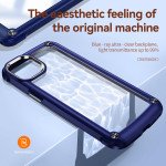 Wholesale Strong Clear Armor Plate Slim Edge Bumper Protective Case for iPhone 14 [6.1] / 16e (Navy Blue)