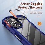 Wholesale Strong Clear Armor Plate Slim Edge Bumper Protective Case for iPhone 14 [6.1] / 16e (Navy Blue)