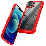 Wholesale Strong Clear Armor Plate Slim Edge Bumper Protective Case for iPhone 14 [6.1] (Red)