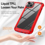 Wholesale Strong Clear Armor Plate Slim Edge Bumper Protective Case for iPhone 14 Plus [6.7] (Red)